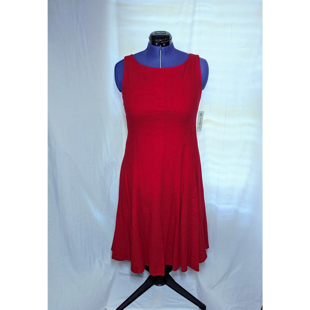 R&M Richards 2-Pc Red Sleeveless Dress & Bolero Jacket Set. Size 12. NWT.